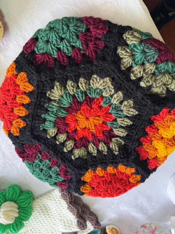 Renkli Bohem Örgü Motifli Ressam Beresi - Görsel 2