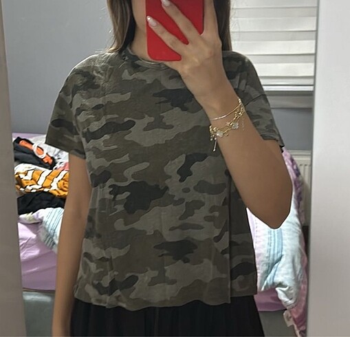 Zara asker desenli tshirt az kullanıldı s beden