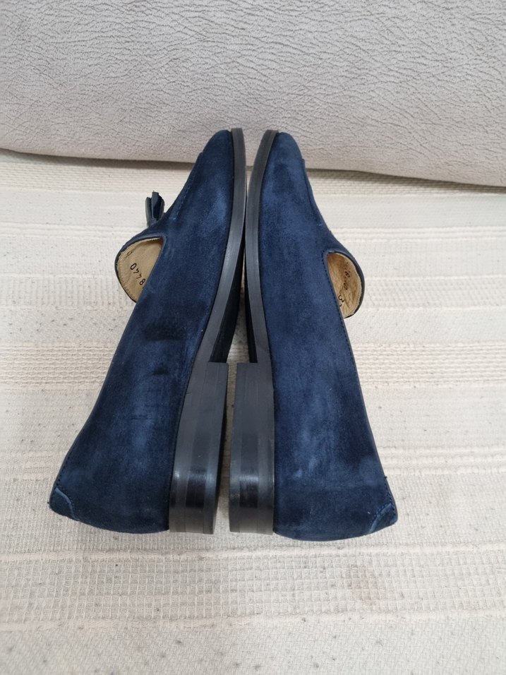 Divarese Kadın Lacivert Süet Püsküllü Klasik Topuklu Ayakkabı - Görsel 5