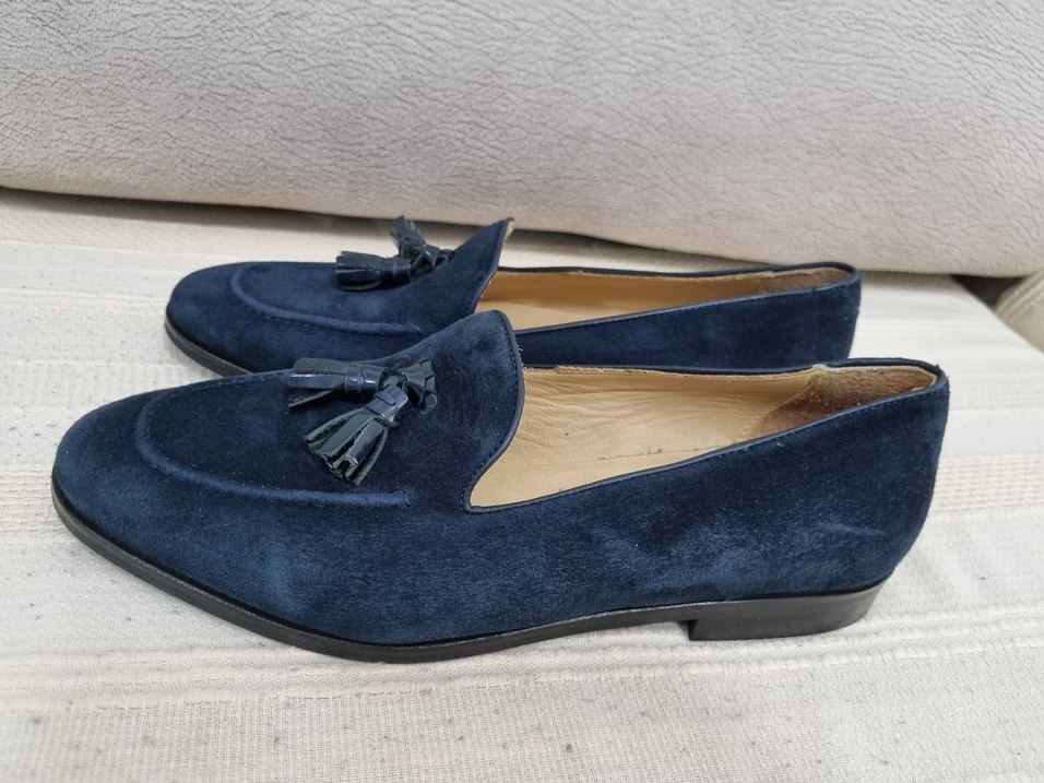 Divarese Kadın Lacivert Süet Püsküllü Klasik Topuklu Ayakkabı - Görsel 2