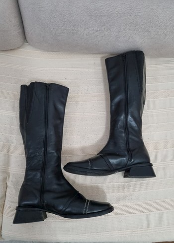 Hotiç vestern kadın Siyah Deri  Bot - Görsel 8