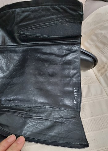 Hotiç vestern kadın Siyah Deri  Bot - Görsel 12