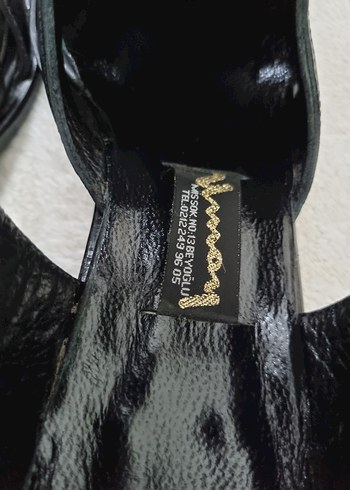 Kadın Siyah Deri , Tokalı Topuklu Sandalet - Görsel 6