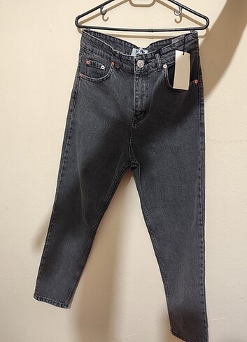 Diğer Gri mom Jean kot pantolon