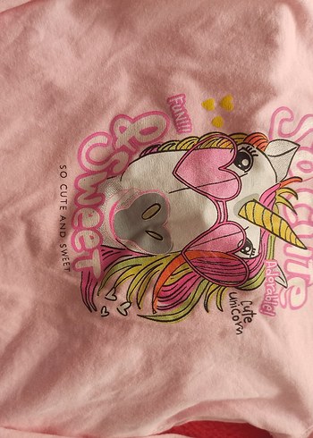 Uzun Kollu Pembe Baskılı Bebek Kız Takımı - Görsel 3