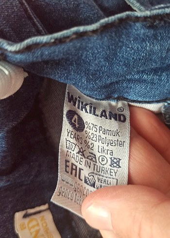 Kız Çocuk Renkli Denim Pantolon - Görsel 4