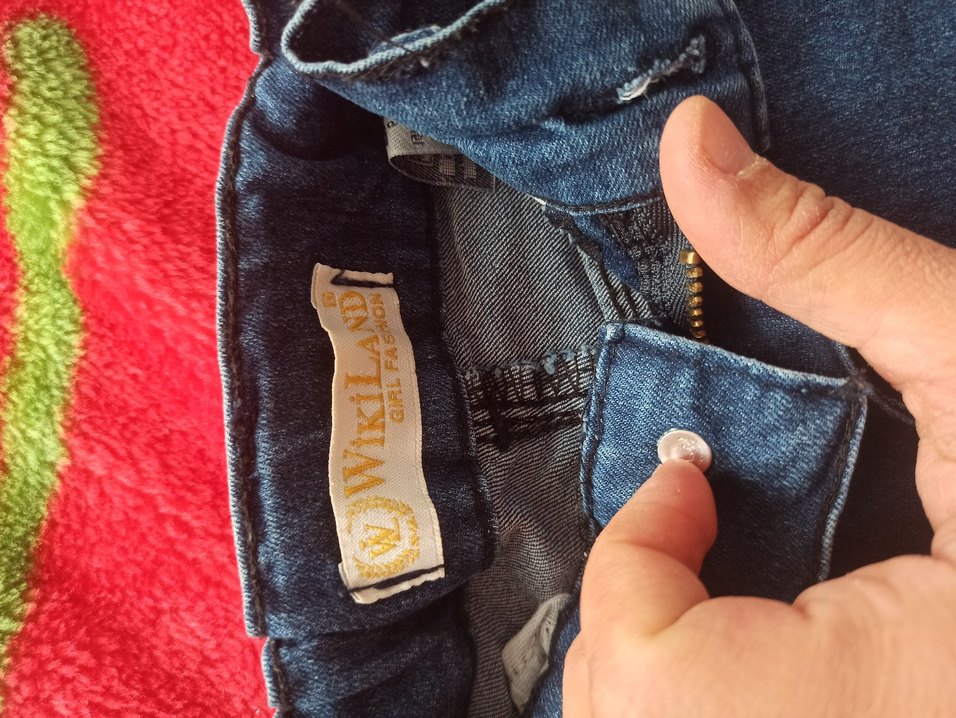Kız Çocuk Renkli Denim Pantolon - Görsel 3