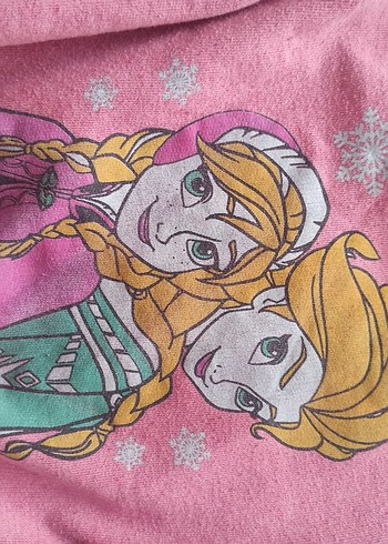Kız Çocuk Pembe Frozen Baskılı Sweatshirt takım - Görsel 2