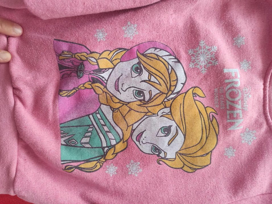 Kız Çocuk Pembe Frozen Baskılı Sweatshirt takım - Görsel 2
