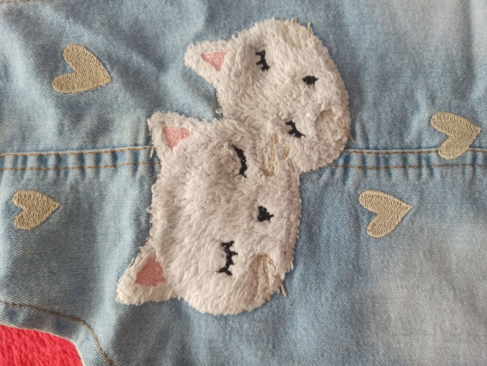 Nakışlı Kız Çocuk Kot Elbise - Görsel 2