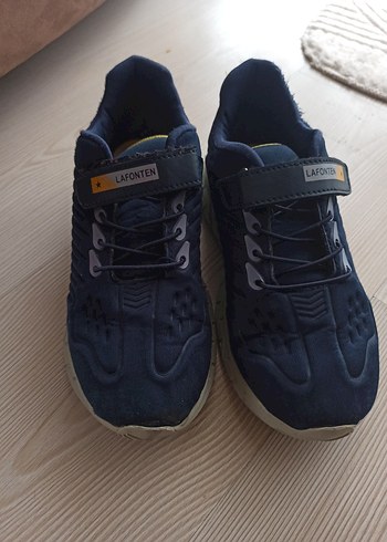 Mavi Gri Erkek Çocuk Spor Ayakkabı Velcro - Görsel 2