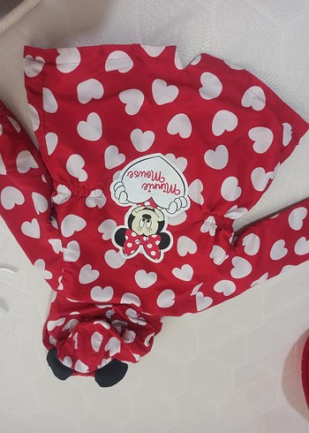 Kız Çocuk Kapüşonlu Kalp Desenli Yağmurluk - Görsel 2