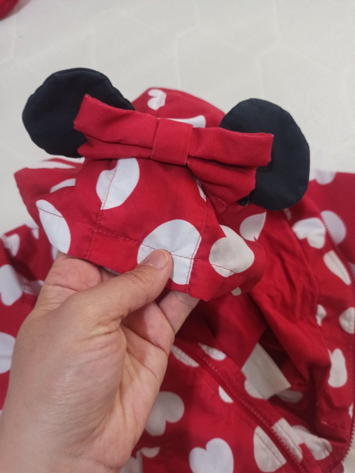 Kız Çocuk Kapüşonlu Kalp Desenli Yağmurluk - Görsel 4