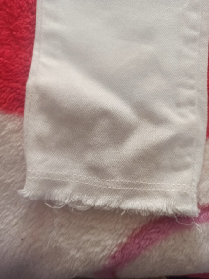 Kız Çocuk Beyaz Pamuklu Dar Kesim jean Pantolon - Görsel 5