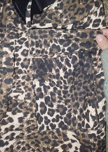 QUZU Artistic Style Keten Kahverengi Leopar  Kadın Mini Etek - Görsel 4