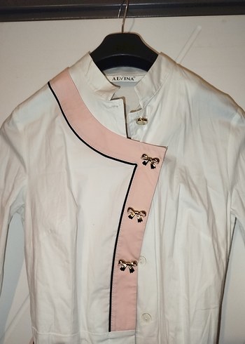 Alvina Midi Beyaz Kadın Tunik - Görsel 2