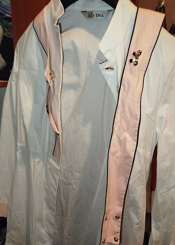 Alvina Midi Beyaz Kadın Tunik - Görsel 6