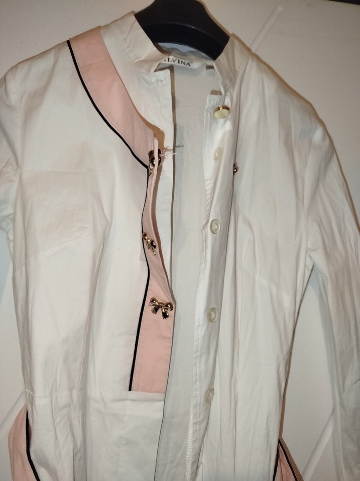 Alvina Midi Beyaz Kadın Tunik - Görsel 4