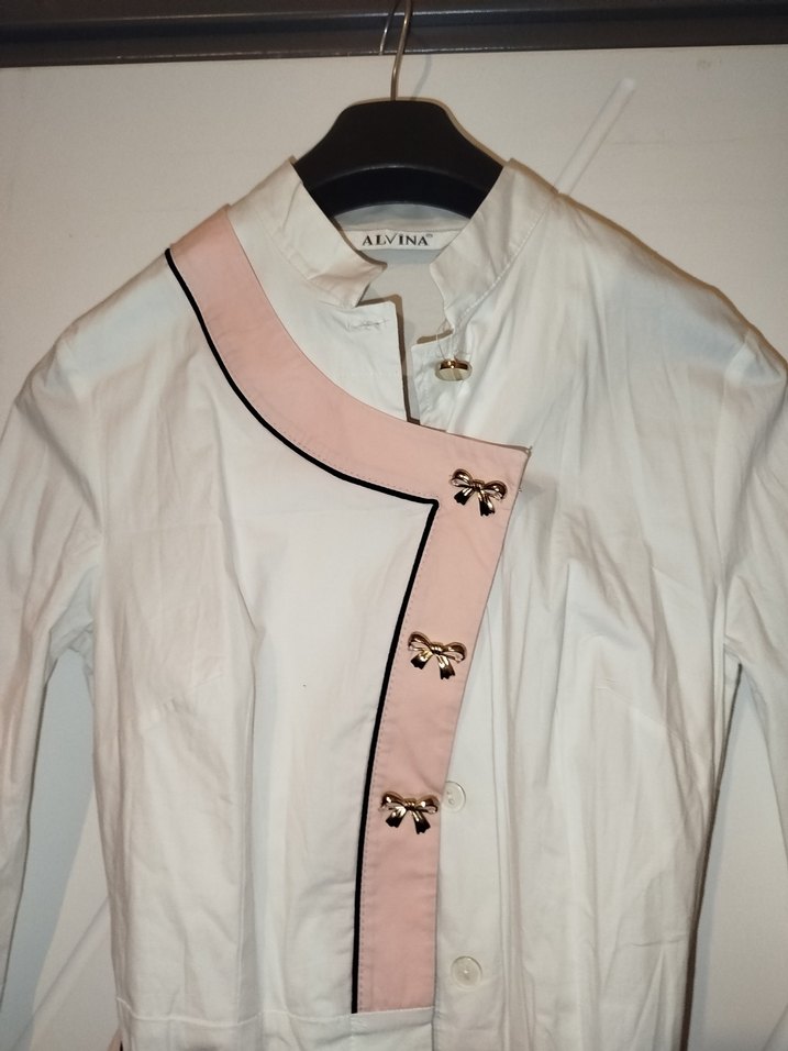 Alvina Midi Beyaz Kadın Tunik - Görsel 2