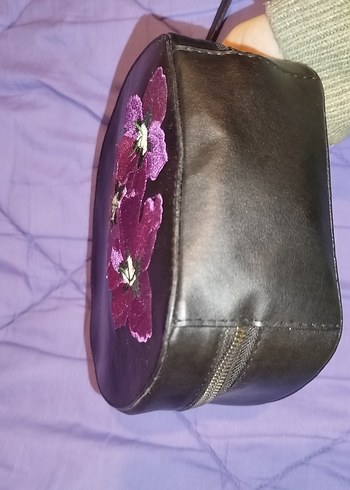 Koton Mor Çiçek İşlemeli Suni Deri Kadın Çanta - Görsel 6