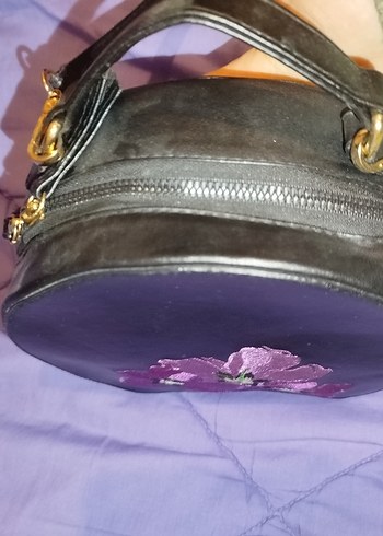 Koton Mor Çiçek İşlemeli Suni Deri Kadın Çanta - Görsel 4