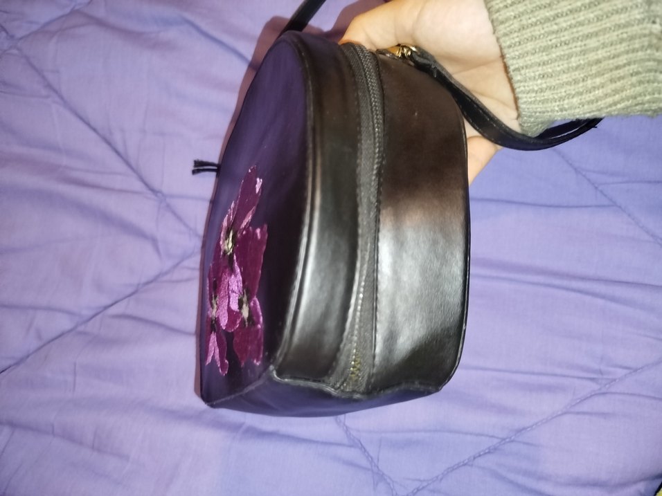 Koton Mor Çiçek İşlemeli Suni Deri Kadın Çanta - Görsel 5