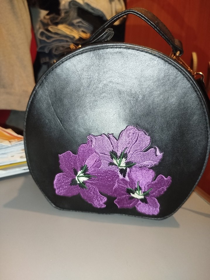 Koton Mor Çiçek İşlemeli Suni Deri Kadın Çanta - Görsel 2