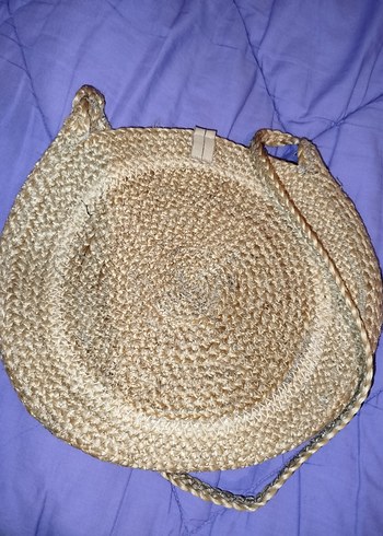 Bohem Çiçek Detaylı Hasır Örgü Kadın Çanta - Görsel 5