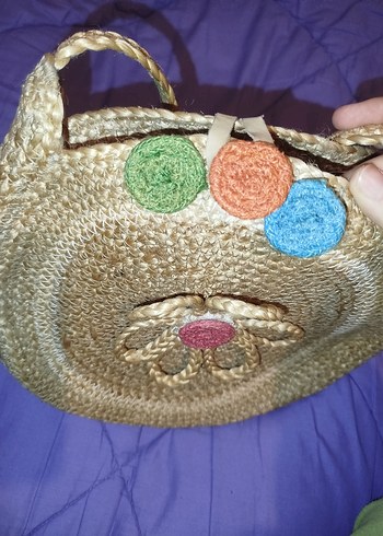 Bohem Çiçek Detaylı Hasır Örgü Kadın Çanta - Görsel 3