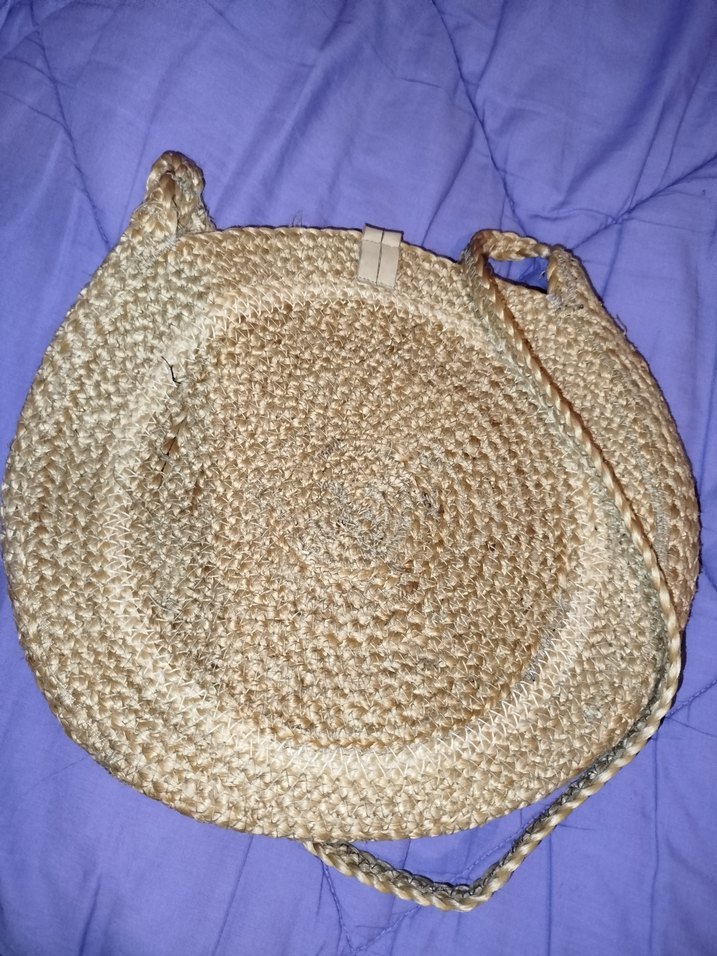 Bohem Çiçek Detaylı Hasır Örgü Kadın Çanta - Görsel 5