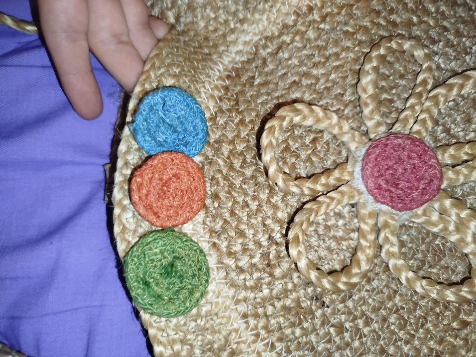 Bohem Çiçek Detaylı Hasır Örgü Kadın Çanta - Görsel 2