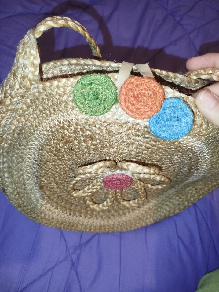 Bohem Çiçek Detaylı Hasır Örgü Kadın Çanta - Görsel 3