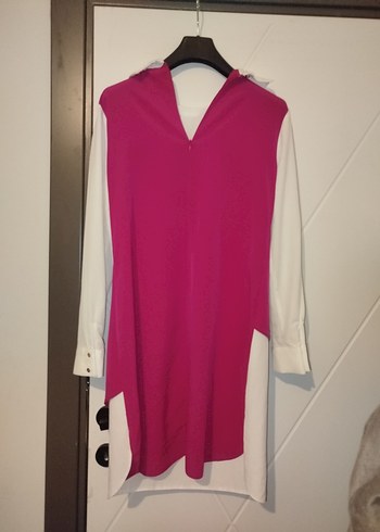 Alvina Midi Kadın Tunik - Pembe Beyaz - Görsel 2