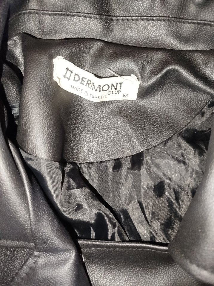 Kadın Siyah Deri Biker Ceket - Görsel 3