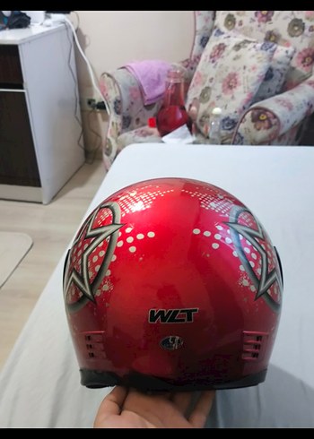 Kırmızı Parlak Biker Kask L Beden - Görsel 5