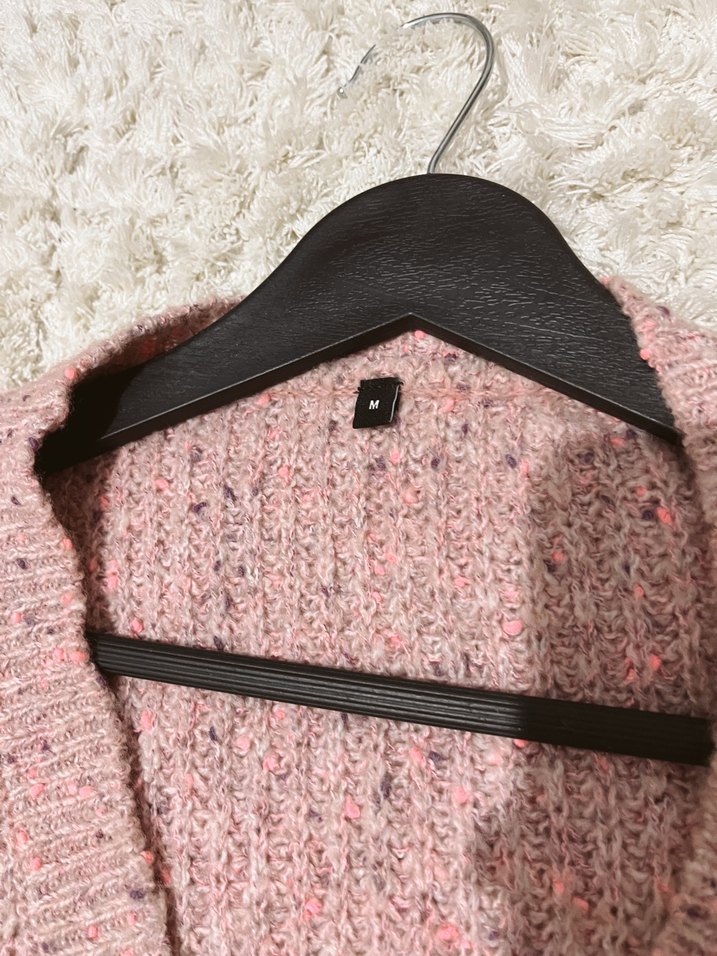 Pembe oversize salaş hırka - Görsel 2