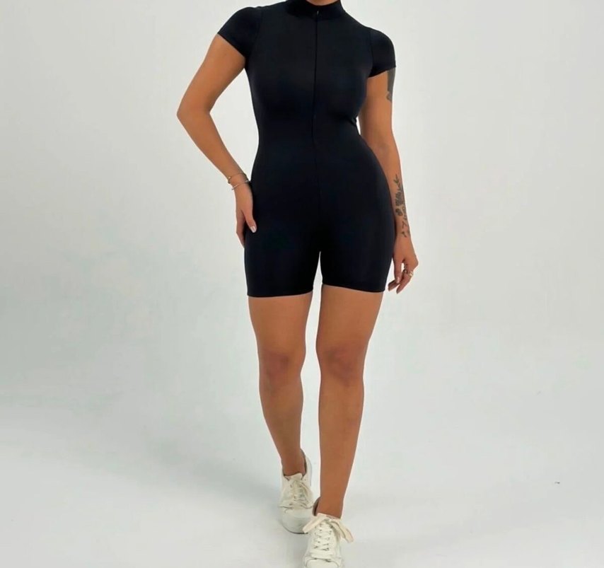 Kısa siyah tulum - Görsel 2