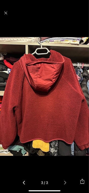 Mavi Jeans Mavi jeans bordo mont peluş kürk