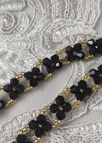 Siyah Yılan Desenli Gotik Boncuklu Bileklik - Görsel 3