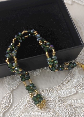 Yeşil Boncuklu Bohem Vintage Bileklik - Görsel 2