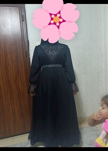 Abiye Boncuk İşlemeli Siyah Uzun Goth Elbise