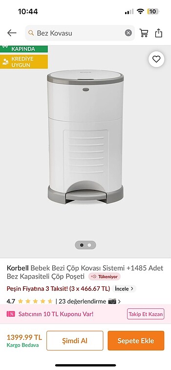 Corbel korbel bebek bez çöp kova