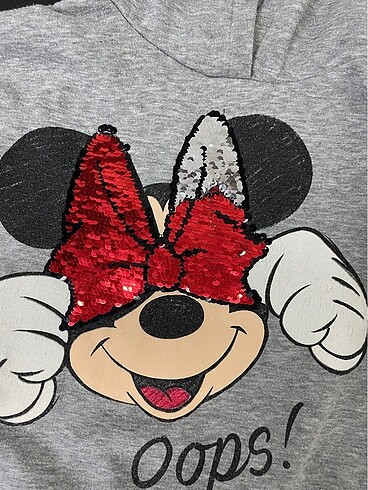 Diğer 4/5 yaş Minnie Mouse Payetli Kapüşonlu Sweatshirt