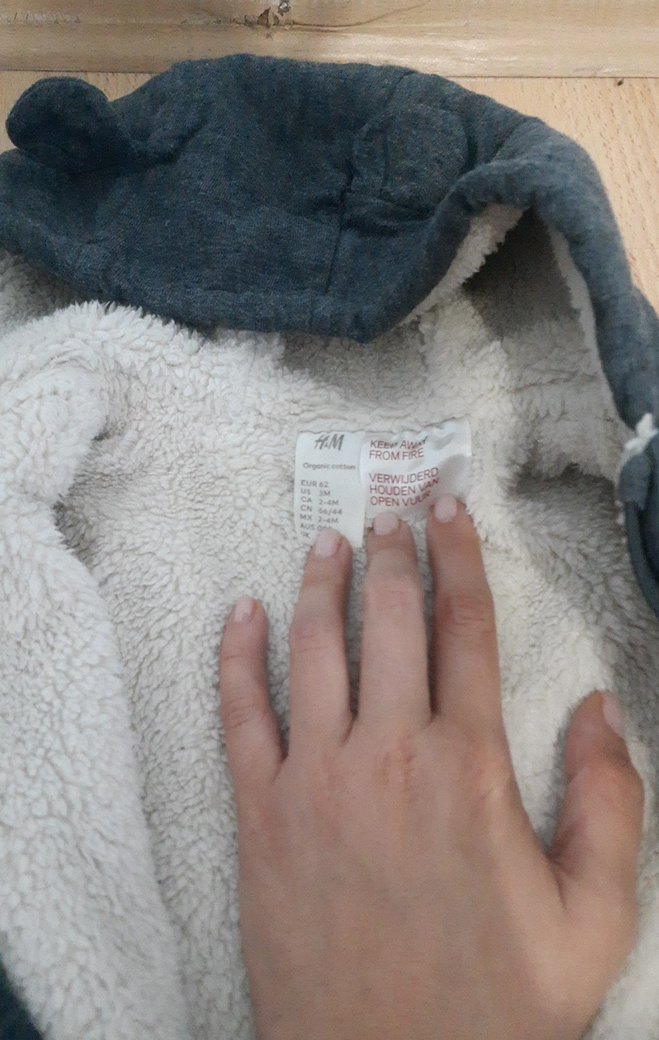 Gri Örgü Bebek Tulumu Kapüşonlu - Görsel 3