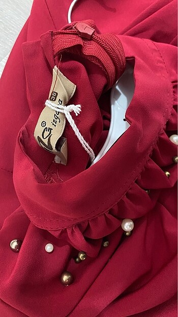 38 Beden bordo Renk İncili Bluz