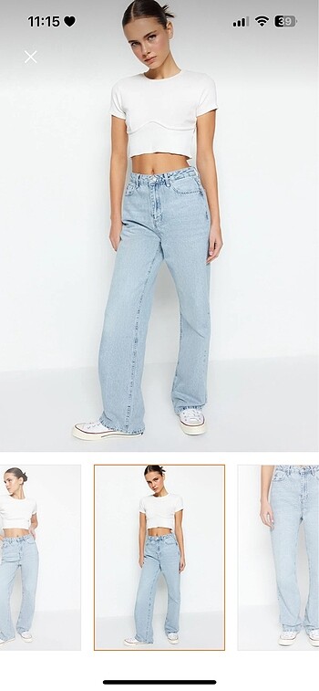 Trendyol & Milla Milla mavi yüksek bel wide leg jeans