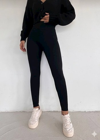 Siyah Tayt Toparlayıcı Kışlık içi Şardonlu - Görsel 11