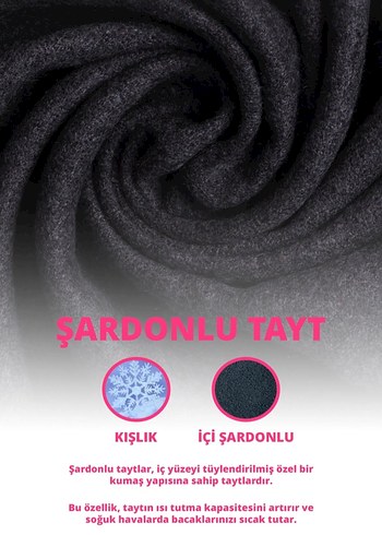 Siyah Kışlık Kadın Tayt - Görsel 12