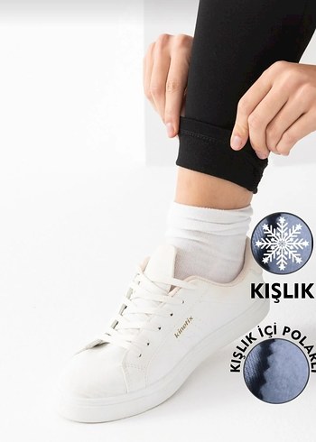 Siyah Kışlık Kadın Tayt - Görsel 17