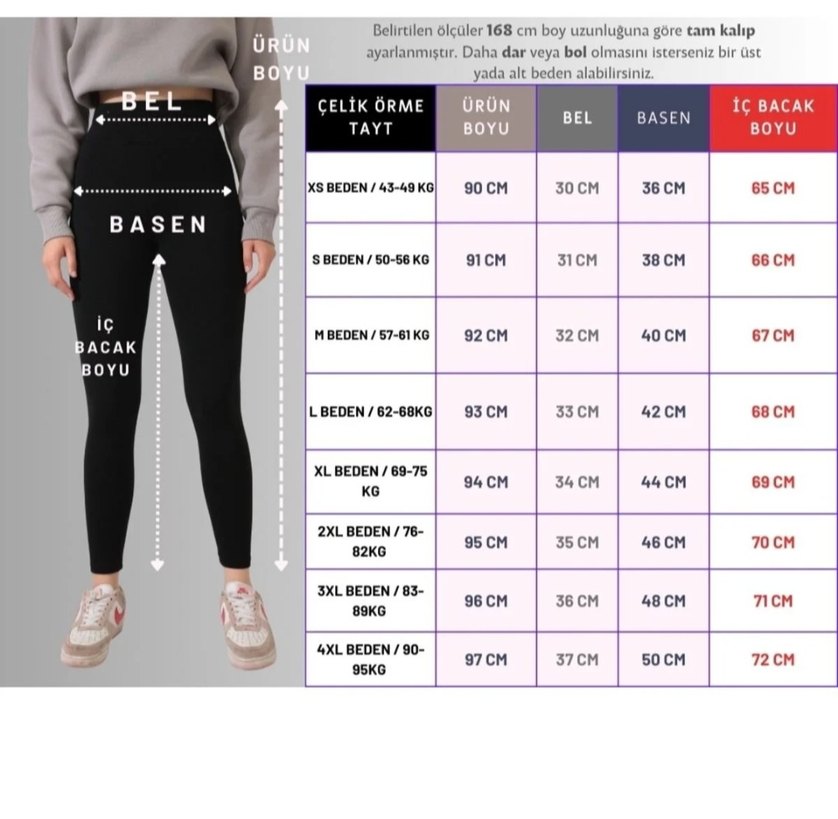 Siyah Kışlık Kadın Tayt - Görsel 5